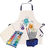 Pelikan Deckfarbkasten K12® eco inkl. Deckweiß, 12 Farben - Malset inkl. Baumwollschürze, 8...