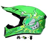 Motocross Fullface MTB Helm Kinder, ABS-Schale, Kinder Motocross Helm, Dirt Bike Helm, Herren ATV...