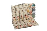 GO-DE Textil Bequeme und attraktive Polsterauflagen für Hochlehner-Gartenstühle (4er-Set, Blumen...