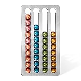 Adhäsiver Nespresso Kapselhalter aus Edelstahl für 40 Stück, 40.6cm L x 21.8cm W, Drehbarer...