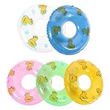 Toyvian 5 Stück Mini-Schwimmringe Mini-Aufblasbare Donuts Blow-Ups Donut-Schwimmbecken Schwimmt...