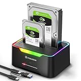 POSUGEAR Festplatten Docking Station, RGB USB 3.0 Festplattengehäuse für 2,5 und 3,5 Zoll SATA...
