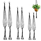 SOGHO 6 Stück Makramee Blumenampel,Hängepflanzen Topf,Baumwollseil Hängeampel...