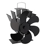 Pwshymi Wärmebetriebener 6-Blatt-Ofenventilator, Großzügiger 6-Blatt-Kaminventilator, Gute...
