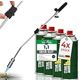STAHLMANN®Unkrautvernichter inkl. Gaskartuschen - stabiler Unkrautbrenner mit Piezozündung...