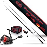 Paradox Fishing Firetiger Spinnrute mit Rolle I 2,4m 5-20g mit 2000 Rolle I Spinnruten perfekt für...