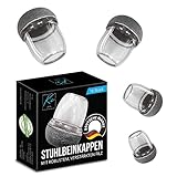 Stuhlbeinkappen Rund Silikon Transparent [16 St.] Stuhlbeinschoner mit Filz I Schutzkappen für...