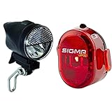 BÜCHEL Fahrradlicht Vorne LED I 40/15 LUX & Sigma Sport Nugget II Fahrradbeleuchtung, Rot, One Size