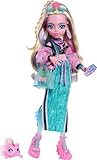 Monster High-Puppe Lagoona Blue in Crop-Top und sportlichem Maxirock mit Fisch Neptuna und 7...