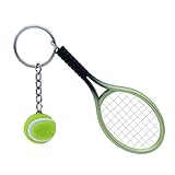 TOYMYTOY Tennis Schläger Keychain, grüner Sport Schlüsselring der Neuheit, Mini Tennisball...