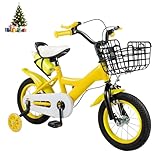 HUOMMGS Kinderfahrrad 12 Zoll Upgraded Jugend Fahrrad für ab 2-4 Jahre Kinder Fahrrad mit...