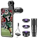 APEXEL Phone Lens Kits-22x Teleobjektiv / 205 °Fisheye-Objektiv / 120 °Weitwinkelobjektiv / 20x...