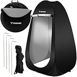 Duschzelt Umkleidekabine WC Zelt 4in1 Pop-Up Camping Schwarz Wasserdicht mit Tasche & Zubehör -...