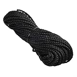 Schwarze Seilspule, Polyethylen-Planenkordel 6 mm Durchmesser, 30 m Länge, wetterbeständig,...