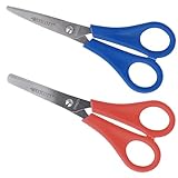 Westcott Kinderschere Rechtshänder 2er Set | Schere mit integrierter 5 cm Skala | Schulschere &...