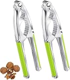 2 Stück Metall Nussknacker – Robuste Nussschalenbrecher mit Rutschfestem Griff, Walnuss- &...