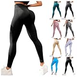 Anti Cellulite Leggings Damen High Waist Leggings Damen Nahtlos Scrunch Butt Yogahose High Waist...