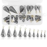 30 Stück Tropfenform Angelgewichte Kit, Birnenblei Angeln Zehn Größen, Tropfenform Angeln...