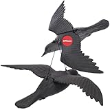 KADAX 2 Stück Vogelabschreckung aus Kunststoff, Plastik, Fliegende Krähe, Vogelabwehr,...