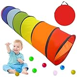 180 cm Spieltunnel für Kinder – 46 cm runde Öffnung Babytunnel Bunter Pop-Up-Krabbeltunnel...