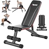 PASYOU Hantelbank Klappbar Verstellbar, Multifunktions Trainingsbank Schrägbank für...