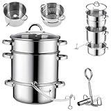 KADAX Dampfentsafter 8L, Fruchtentsafter aus Edelstahl mit Glasdeckel, Spülmaschinengeeigneter...