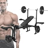 4 in 1 Verstellbare Hantelbank Set mit Curlpad und Beinentwickler für Ganzkörper-Fitness-Studio...