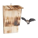 Relaxdays Fledermauskasten, Unterschlupf für Fledermäuse, HBT: 37 x 22 x 12,5 cm, geflammt,...