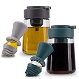 Fino Casa 2er Set, 3in1 Ölflasche mit Pinsel und Ausgießer Ölspender zum dosieren Ölsprüher mit...