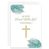 Taufkarte für Mädchen, christliche religiöse Taufkarte für Mädchen (Einzelkarte)