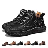 Herren Leder Weiche Sohle Rutschfeste Fußgewölbeunterstützung Loafer Orthopädische rutschfeste...