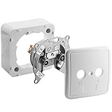 Universal Antennen-Dose Enddose für TV und Radio mit Rahmen und Abdeckung 75Ohm, 1 Koax Stecker...