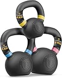 HQ Germany® Kettlebell Set 6,8,12kg [Pulverbeschichtung] - Gusseisen Kettlebell Set mit ±2%...
