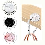 HUATEEN Taschenhalter für Tisch 3 Stück, Faltbare Antirutsch Handtaschenhalter Marmorierung...