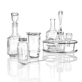 Kerafactum Tischmenage Tisch Menage 5 teilig Essig Öl Pfeffer Salz und Senfglas mit Löffel Glas...