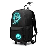 KONO Handgepäck Rucksack Tasche mit Rollen Business Trolley Reisetasche für Laptop Polyester...