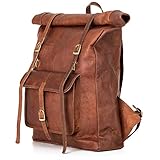 Berliner Bags Vintage Rucksack Leeds aus Leder, Fahrradrucksack mit Laptopfach für Damen und Herren...