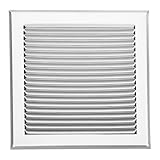 SOTECH Aluminium Lüftungsgitter 250 x 250 mm Edelstahloptik mit Insektenschutz Belüftungsgitter...
