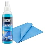 SUBTAN ScreenClean-Displayreiniger-Set - 250 ml Bildschirmreiniger Spray ohne Alkohol +...