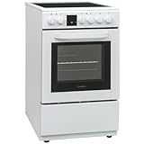 Telefunken Standherd mit Glaskeramik-Kochfeld | Elektroherd freistehend 50 cm breit | Herd mit...
