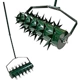 Yinnhom Rasenbelüfter Manuell, Walzentyp Rasenbelüfter, Rasenrolle mit Stiel & 5cm Nägeln &...