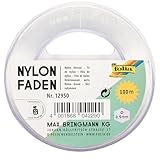 folia 12950 - Nylonfaden auf Spule, ca. 0,5 mm x 100 m, Transparent, Tragkraft 7,5 kg, kaum...