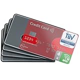 fouraces 4X TÜV geprüfte RFID Blocker Schutzhülle - Sicherheit gegen Datenklau - NFC...