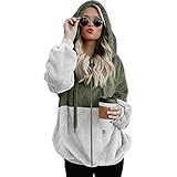 Hoodie Damen Kapuzenpullover Sweatshirt Hoodie Teddy-Fleece Pullover Herbst Winter Warm Oberteil...