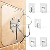 Menz Haken selbstklebend, 6 Stück transparent Klebehaken extra stark, Klebehaken outdoor...