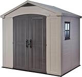 Keter Gerätehaus Factor 8x6, Beige, 8.1m³ Rauminhalt, Außenmaße (B/T/H):256.5 x 182 x 243 cm,...