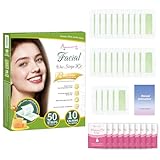 Beauty7 Kaltwachsstreifen Geeignet für Alle Haut Anwendung für Gesicht Augenbrauen Wachsstreifen...