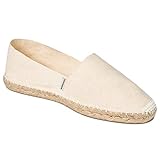 weltenmann Formentera – Klassische Slip-on Espadrilles aus Baumwolle mit Schuhbeutel, Sand, 45,...