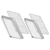 VANZACK 2 Stück Backblech mit Kühlgitter aus Edelstahl Kompakte Größe 235X175cm 265X205cm...