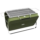 Outsunny Tischgrill Holzkohlgrill, Tischholzgrill mit Kohleschale, Grillrost Campinggrill mit Griff...
